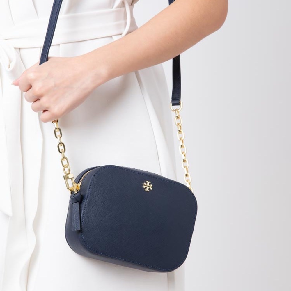 Tory Burch Round Robinson Crossbody Navy Bag - Picture 10 of 10